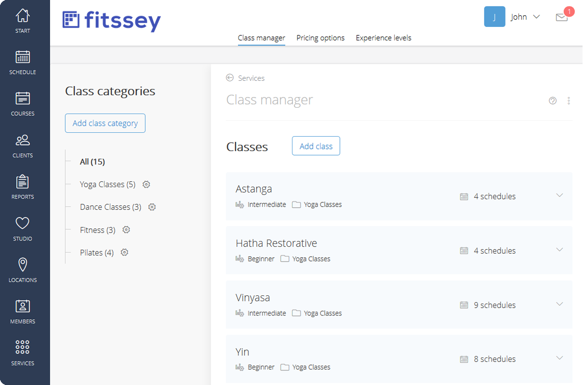 Easy class scheduling and management with Fitssey